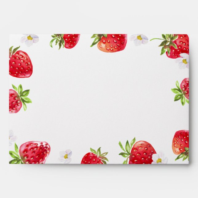 Summer Strawberry Fruit Cute Baby Shower  Envelope (Front)