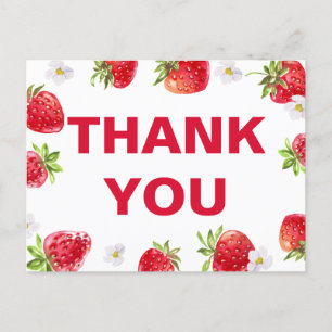 Summer Strawberry Fruit Cute Baby Shower Postcard
