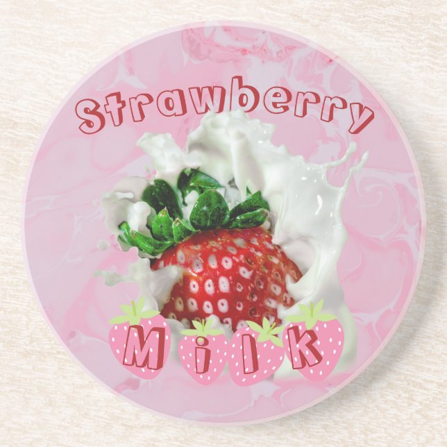 Summer Strawberry Fruit Cute Japanese Kawaii Food  Coaster (Front)