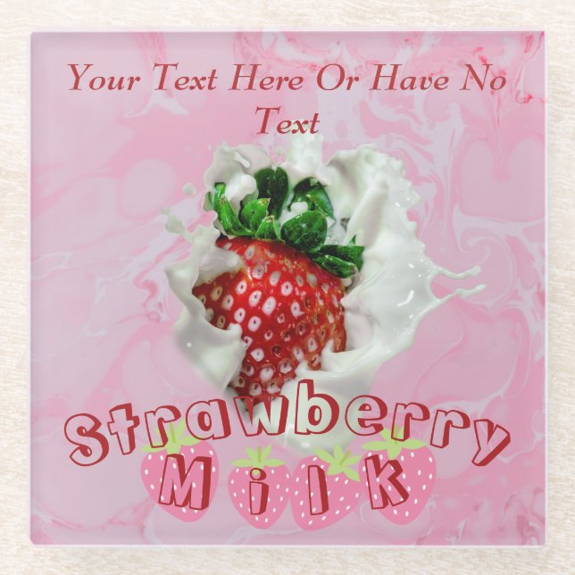 Summer Strawberry Fruit Cute Japanese Kawaii Food  Glass Coaster (Front)
