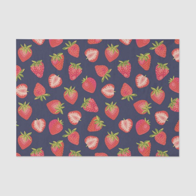 Summer Strawberry Fruit pattern Tissue Paper (Front)
