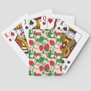 Summer Strawberry in Pink Playing Cards