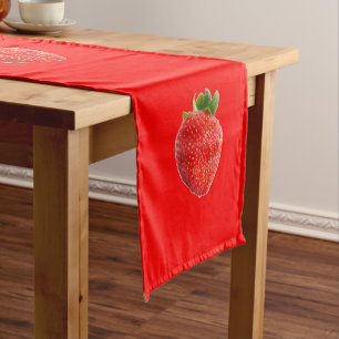 Summer Strawberry Long Table Runner