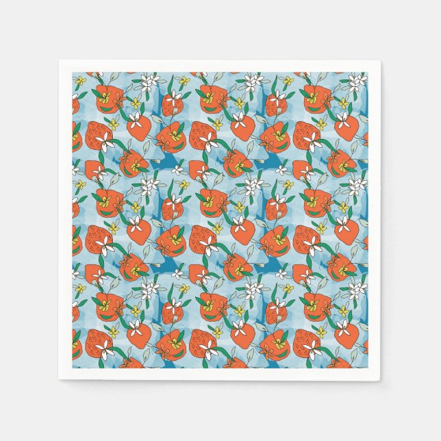 Summer Strawberry Paper Party Napkins (Front)
