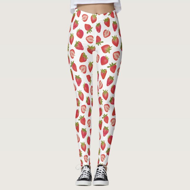 Summer Strawberry Pattern Leggings (Front)