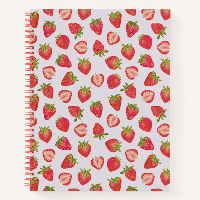 Summer Strawberry Pattern Notebook (Front)