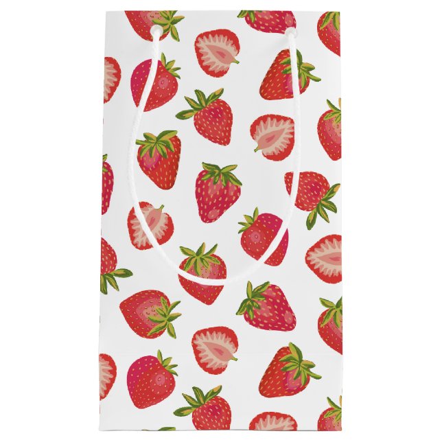Summer Strawberry Pattern Small Gift Bag (Front)