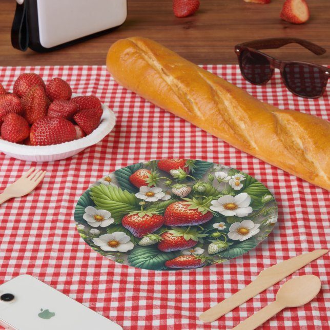 Summer Strawberry Red Fruit Paper Plate (Picnic)