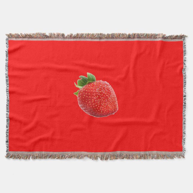 Summer Strawberry Throw Blanket (Front)
