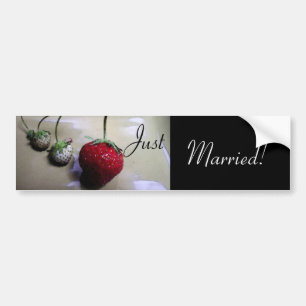 Summer Strawberry Wedding Bumper Sticker