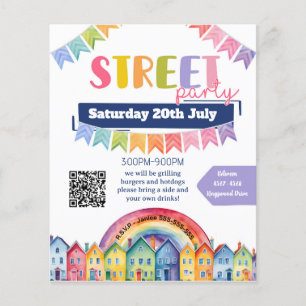 summer street party block BBQ fundraiser  Flyer