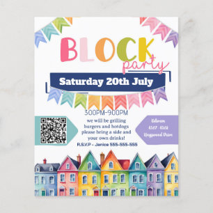 summer street party block BBQ fundraiser  Flyer