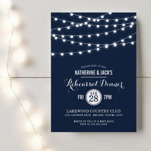 Summer String Lights Rehearsal Dinner Invitation