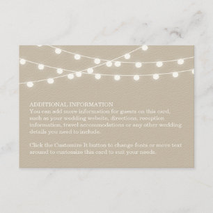 Summer String Lights Wedding Insert Card