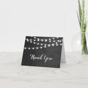 Summer String Lights Wedding Thank You Card