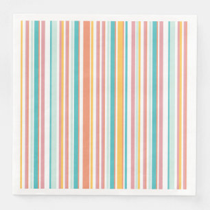 Summer stripe check happy colours  napkin