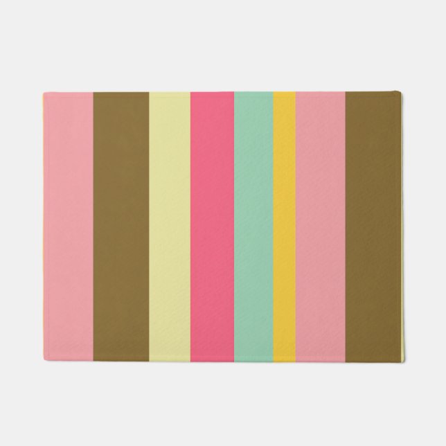 Summer Stripe Colour Palette Design Doormat (Front)
