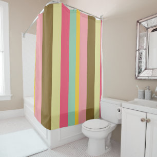 Summer Stripe Colour Palette Design Shower Curtain