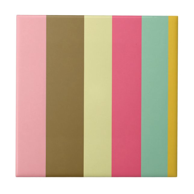 Summer Stripe Colour Palette Design Tile (Front)
