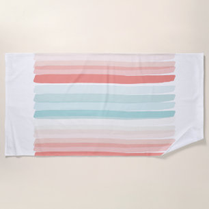 Summer stripes in coral and turquoise bath towel s