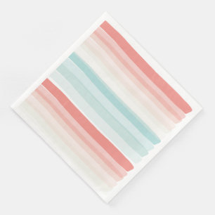 Summer stripes in coral and turquoise napkin