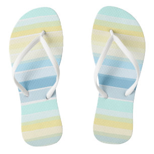 Summer stripes in retro print flip flops