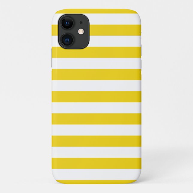 Summer Stripes Lemon Yellow iPhone Plus & Pro case (Back)