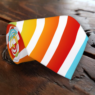 Summer Stripes on Custom Background Colour Tie
