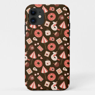Summer Stuff Chocolate Brown Background iPhone 11 Case