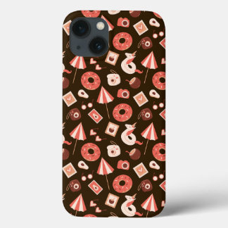 Summer Stuff Chocolate Brown Background iPhone 13 Case