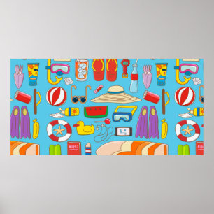 Summer stuff collection item for summer time at th poster