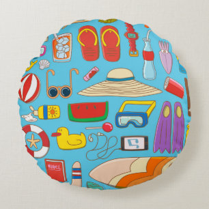 Summer stuff collection item for summer time at th round cushion