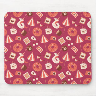 Summer Stuff Maroon Background Mouse Mat