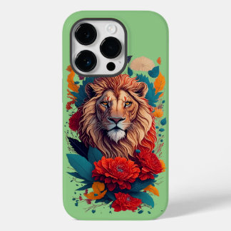 Summer style Lion, floral Case-Mate iPhone 14 Pro Case