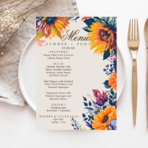 Summer Style modern stylish Wedding Menu