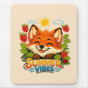 Summer-style Mouse Pad with a fox design