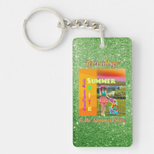 Summer Suite Green Background Key Ring