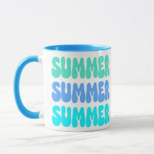 Summer Summer Summer  Retro Blue Mug