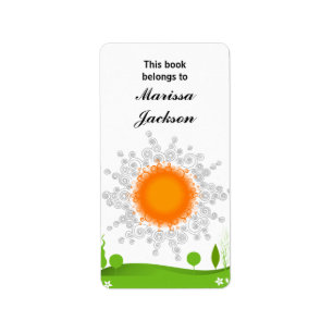 Summer Sun Bookplate Label