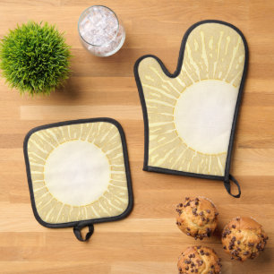 Summer Sun Oven Mitt & Pot Holder Set
