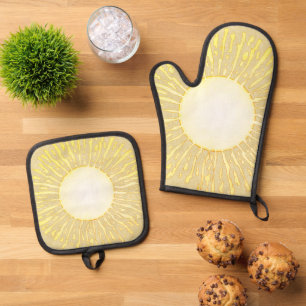 Summer Sun Oven Mitt & Pot Holder Set