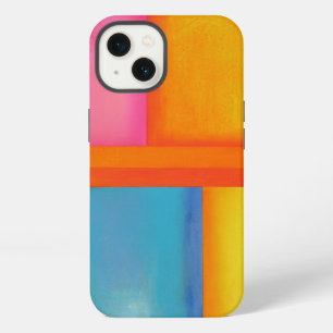 SUMMER, SUN & SEA - Pink Yellow Blue Abstract Art iPhone 13 Case