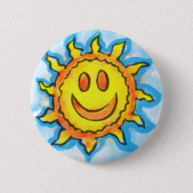 Summer Sun Smile Button (Front)