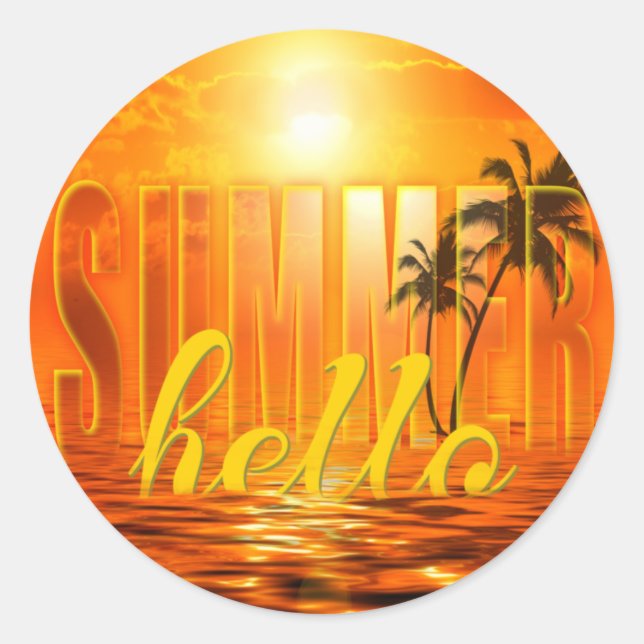 Summer Sun Travel Classic Round Sticker (Front)