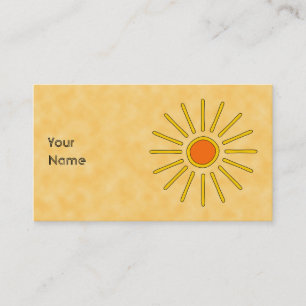 Summer sun. Warm yellow colours. Business Card