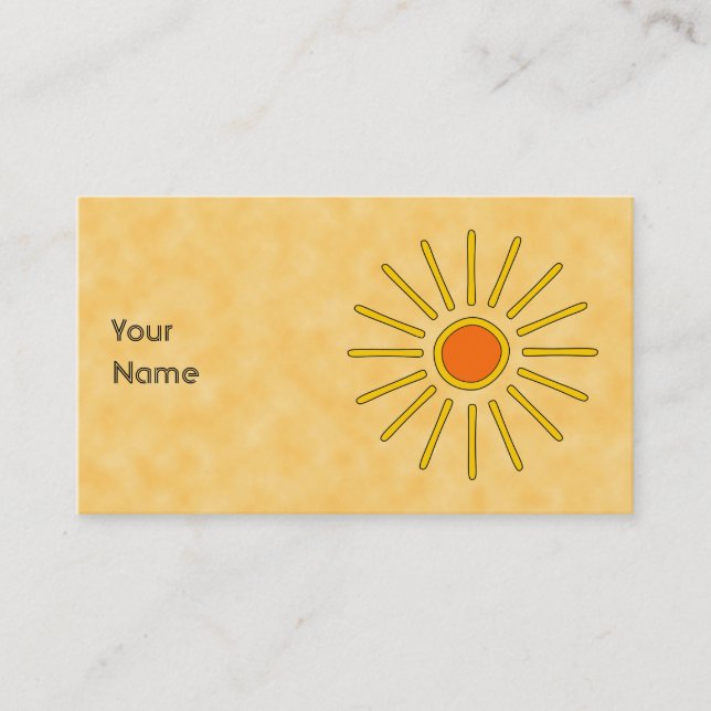 Summer sun. Warm yellow colours. Business Card (Front)