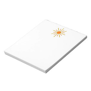 Summer sun. Yellow and orange. Notepad