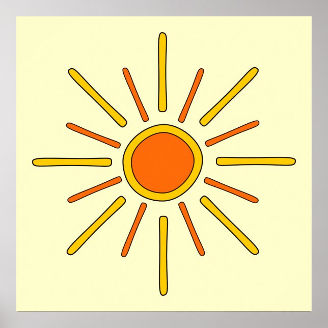 Summer sun. Yellow and orange. Poster (Front)