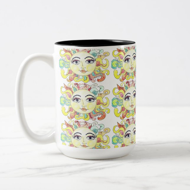 Summer Sun - you need this mug! Two-Tone Coffee Mug (Left)