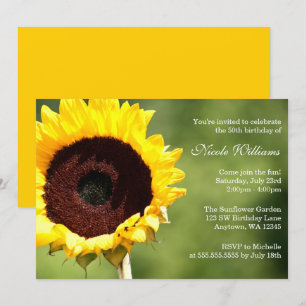 Summer Sunflower 50th Birthday Party Invitations